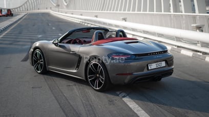 Grey Porsche Boxster for rent in Dubai 2