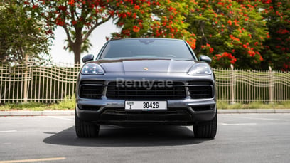 Grey Porsche Cayenne coupe for rent in Dubai 0