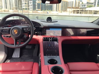 Grey Porsche Taycan for rent in Dubai 8
