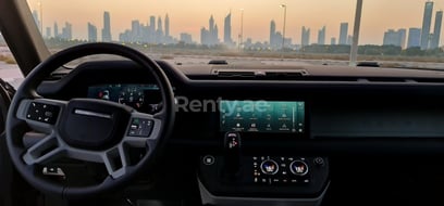 Grey Range Rover Defender for rent in Dubai 0