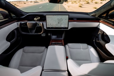 Grey Tesla Model S Long Range for rent in Dubai 3