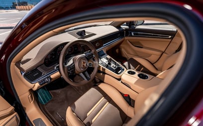 Maroon Porsche Panamera for rent in Dubai 3