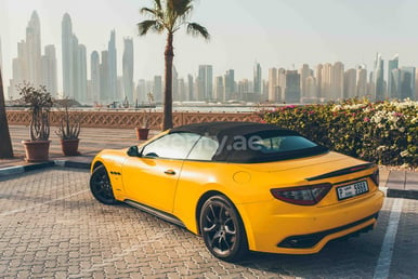 Yellow Maserati GranCabrio for rent in Dubai 0