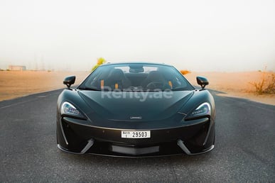 Black McLaren 570S Spyder for rent in Dubai 0