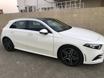White Mercedes A 250 for rent in Dubai 3