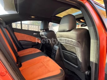 Orange Dodge Charger v8 SRT KIT for rent in Dubai 4