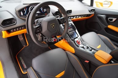 Orange Lamborghini Huracan Evo for rent in Dubai 4