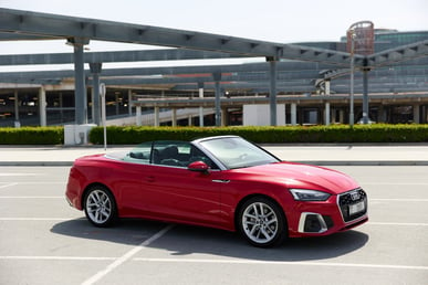 Red Audi A5 Cabrio for rent in Dubai 0