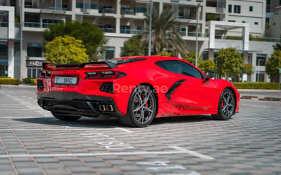 Red Chevrolet Corvette C8 Spyder for rent in Dubai 2