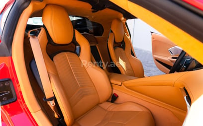 Red Chevrolet Corvette C8 Spyder for rent in Dubai 7
