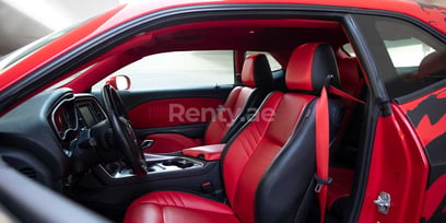 Red Dodge Challenger for rent in Sharjah 1