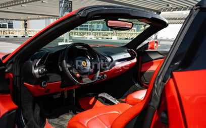 Red Ferrari 488 Spyder for rent in Dubai 3