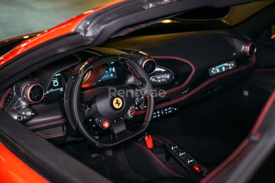 Red Ferrari F8 Tributo Spyder for rent in Sharjah 5