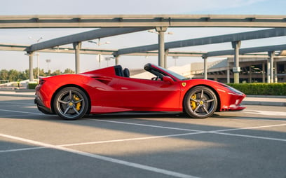 Red Ferrari F8 Tributo Spyder for rent in Dubai 1