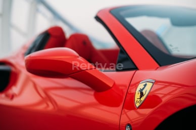 Red Ferrari F8 Tributo Spyder for rent in Sharjah 3