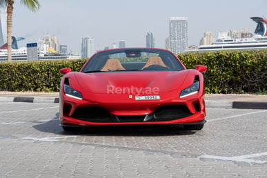 Red Ferrari F8 Tributo Spyder for rent in Sharjah 3