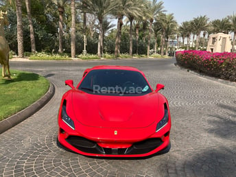 Red Ferrari F8 Tributo for rent in Dubai 3