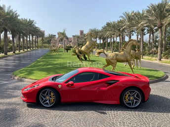 Red Ferrari F8 Tributo for rent in Dubai 4