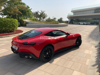 Red Ferrari Roma for rent in Dubai 3