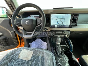 Yellow Ford Bronco Wildtrak 2021 for rent in Dubai 2