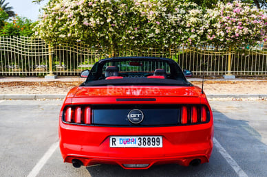 Red Ford Mustang Convertible for rent in Dubai 2