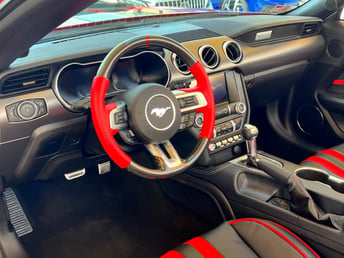 Red Ford Mustang V8 CONVERTIBLE GT500 SHELBY KIT for rent in Dubai 2