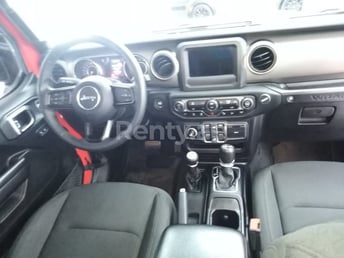 Red Jeep Wrangler for rent in Dubai 3