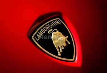 Red Lamborghini Aventador S for rent in Dubai 3