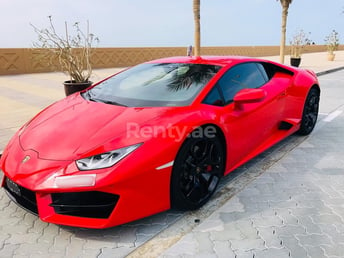 Red Lamborghini Huracan for rent in Dubai 1