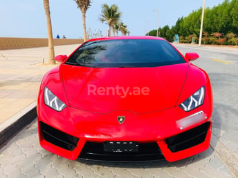 Red Lamborghini Huracan for rent in Dubai 5