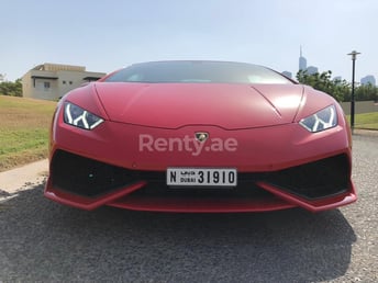 rojo Lamborghini Huracan en alquiler en Dubai 0