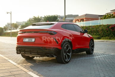 Red Lamborghini Urus for rent in Sharjah 2