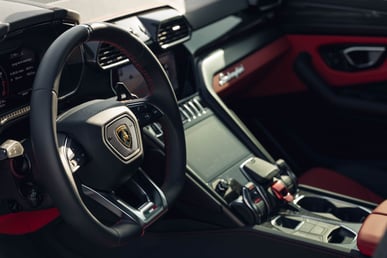 Red Lamborghini Urus for rent in Dubai 3