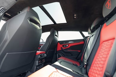 Red Lamborghini Urus for rent in Abu-Dhabi 6