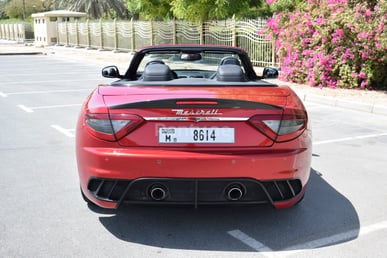 Red Maserati GranCabrio for rent in Dubai 4