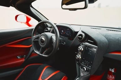 Red McLaren 720 S for rent in Dubai 7