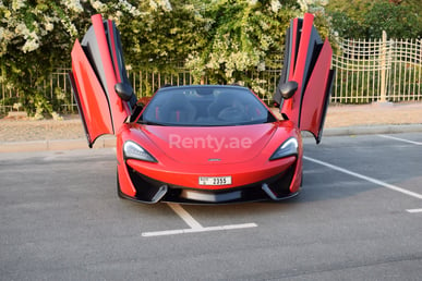 Red McLaren 570S for rent in Dubai 1