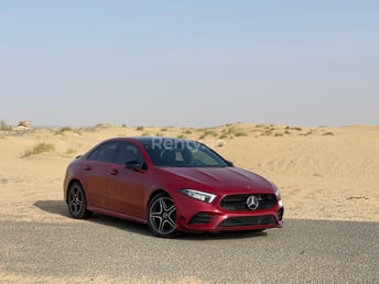 Red Mercedes A Class AMG for rent in Dubai 2