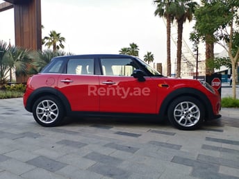 Red Mini Cooper for rent in Dubai 0