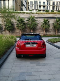 Red Mini Cooper for rent in Dubai 4