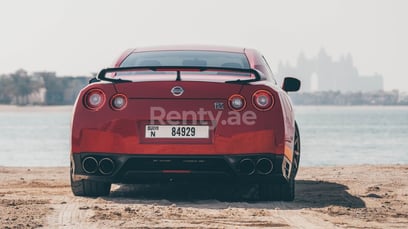 Red Nissan GTR for rent in Dubai 4