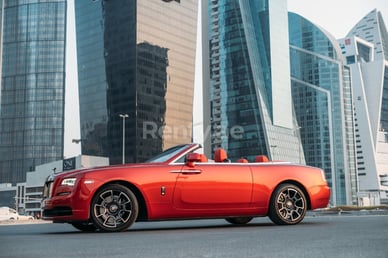 Red Rolls Royce Dawn Black Badge for rent in Dubai 1