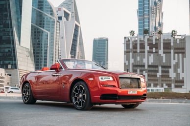 Red Rolls Royce Dawn Black Badge for rent in Dubai 5