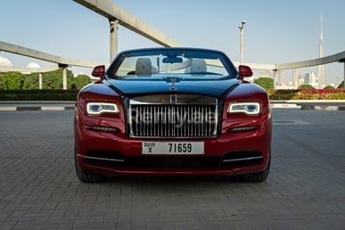 Red Rolls Royce Dawn for rent in Dubai 3