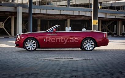 Red Rolls Royce Dawn for rent in Dubai 10