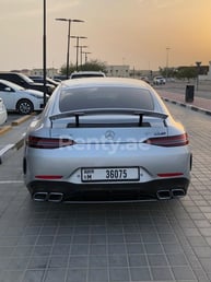 Silver Grey Mercedes AMG GT63s for rent in Dubai 5