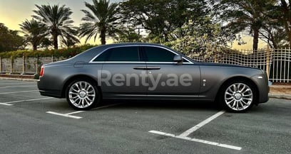 Silver Grey Rolls Royce Ghost for rent in Dubai 1