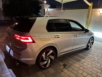 Silver Grey Volkswagen Golf GTI for rent in Dubai 5