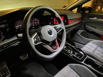 Silver Grey Volkswagen Golf GTI for rent in Dubai 6