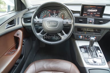 Silver Audi A6 for rent in Abu-Dhabi 2